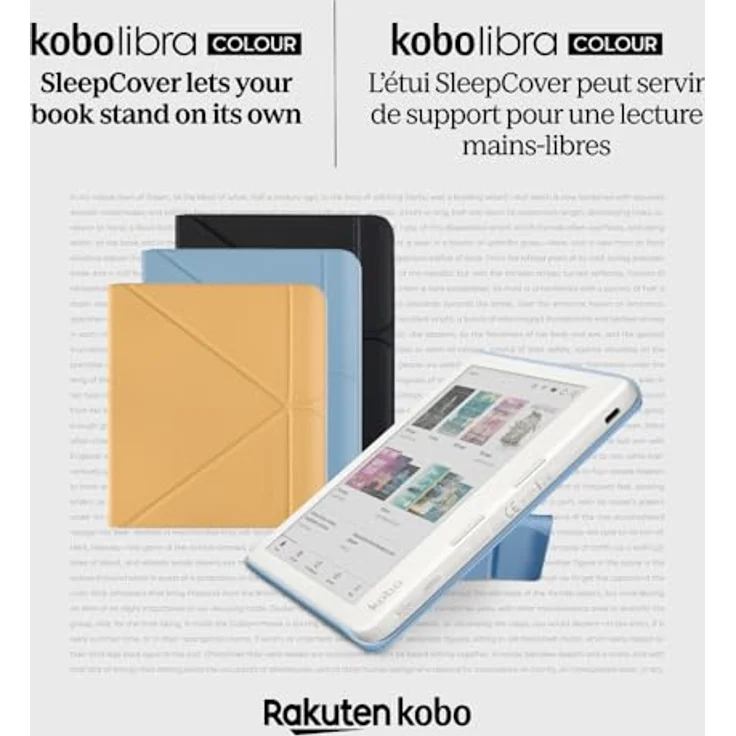 Kobo Libra Colour SleepCover Case | Butter Yellow | Sleep/Wake Technology | Built-in 2-Way Stand | Vegan Leather | Compatible with 7" Kobo Libra Color eReader – Bild 2