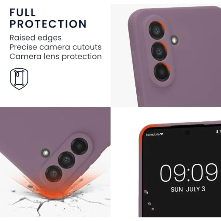 kwmobile Handyhülle für Samsung Galaxy A56 5G - flexibles Silikon Case in Helle Iris mit präzisen Ausschnitten für Knöpfe und Kamera – Bild 3