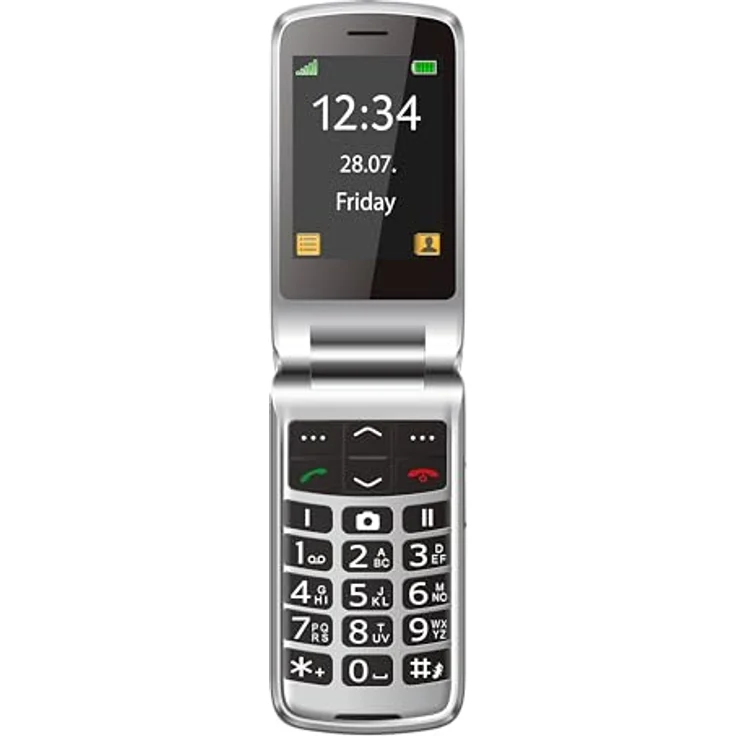 Beafon SL646 Silverline Seniorenhandy mit SOS Notruftaste, Klapphandy, Großtastentelefon, XXL Farbinnen- Außendisplay, Ladeschale, Fotokontakanzeige, Kamera – Bild 3