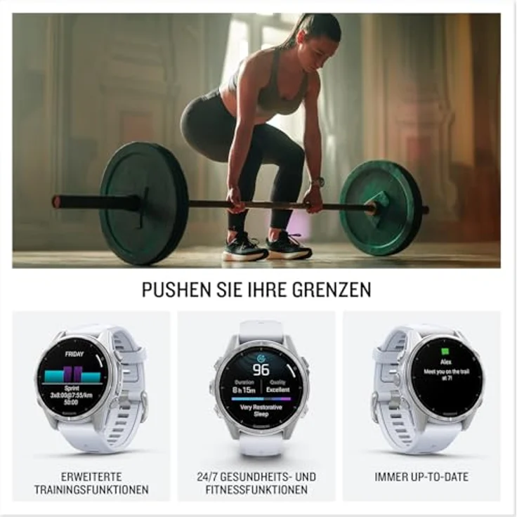 Garmin fēnix 8 43mm Multisport-Smartwatch, 1,3" AMOLED, Taschenlampe, TOPO-Karten, 80+ Sport-Apps, Telefonie, Music Pay – Bild 4