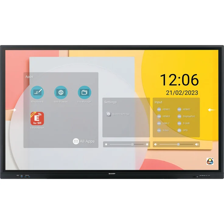 Sharp PN-LC752, 75" Interaktives 4K-Display mit USB-C-Konnektivität für Bildung und Zusammenarbeit