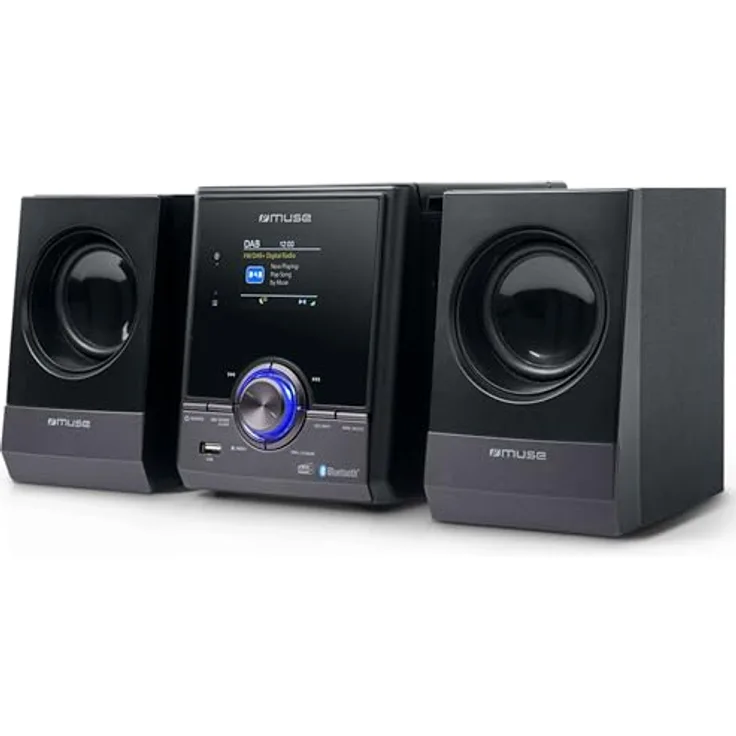 MUSE Stereoanlage, Kompaktanlage mit CD-Player & DAB Radio, Bluetooth & AUX, Spotify, 2 Lautsprecher