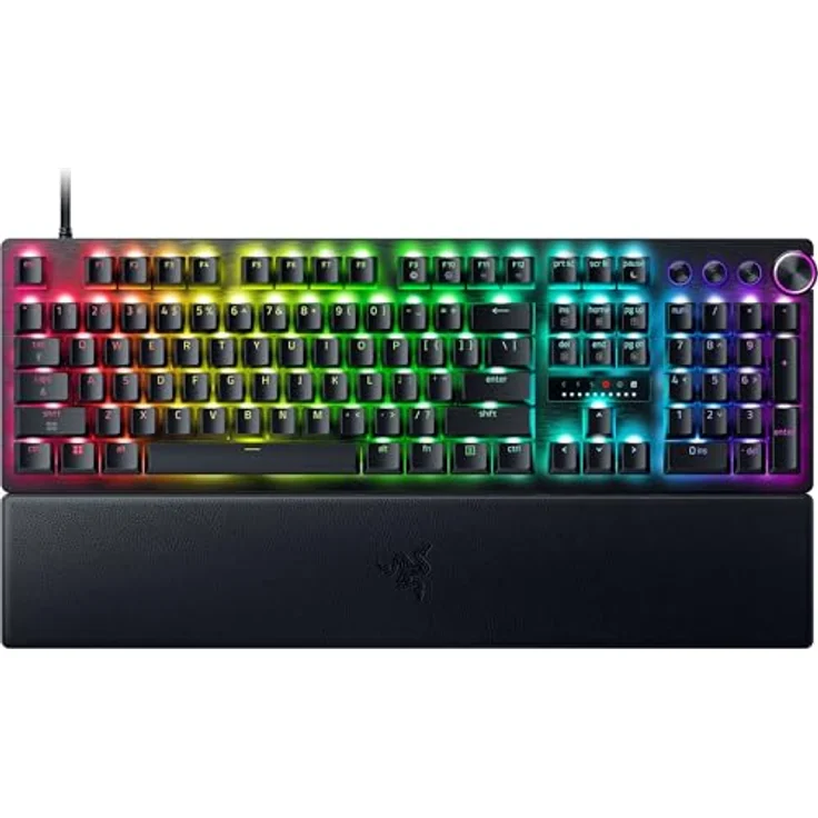 Razer Huntsman V3 Pro 8KHz, Full-Size PC-Gaming Tastatur mit analogen optischen Switches, 0,1-4,0mm Auslösebereich, QWERTY US Layout, Schwarz – Bild 1