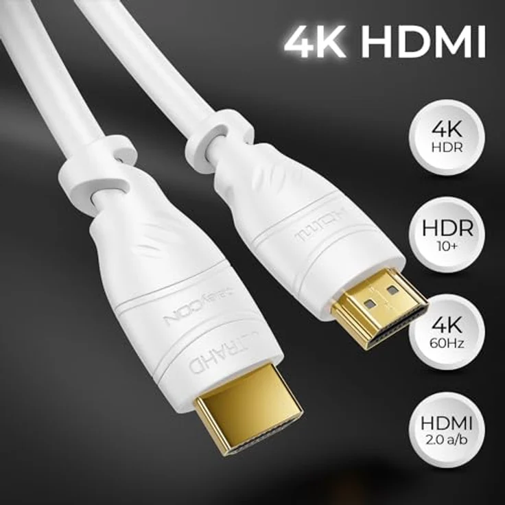 deleyCON 5m HDMI Kabel   HDMI 2.0 / 1.4a kompatibel   High Speed mit Ethernet (Neuster Standard)   ARC   3D   4K Ultra HD (1080p/2160p) – Bild 3