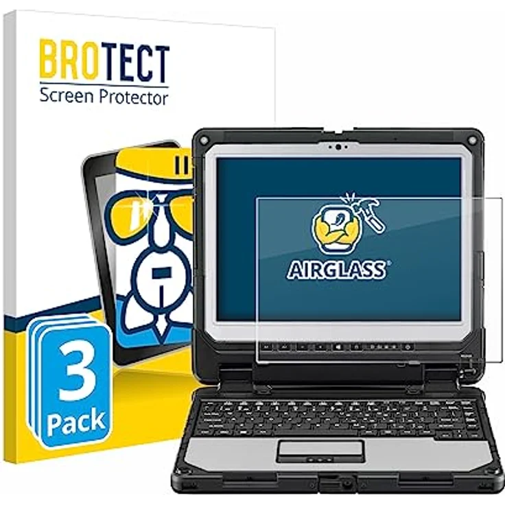 BROTECT Panzerglasfolie für Panasonic Toughbook CF-33 (3 Stück) Schutzglas Schutzfolie [Extrem Kratzfest 9H, Anti-Fingerprint, Ultra-Transparent] – Bild 2