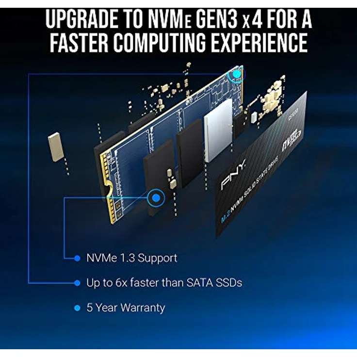 PNY CS1030 1TB M.2 NVMe PCIe Gen3 x4, 2100MB/s Lesegeschwindigkeit, 1700MB/s Schreibgeschwindigkeit Internal Solid State Drive (SSD) – Bild 4