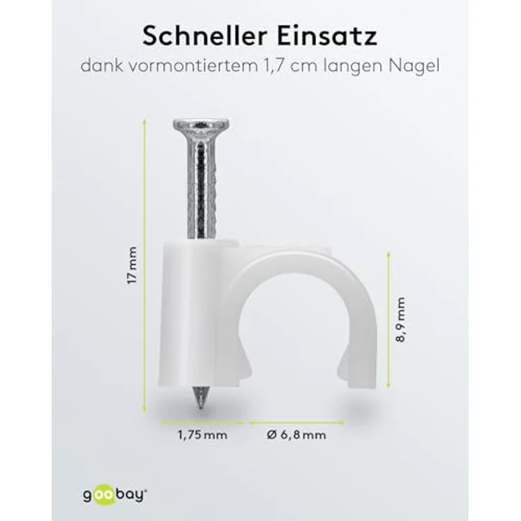Fixpoint 17079 Kabelschelle 7,0 mm weiß (100 Stück) – Bild 3