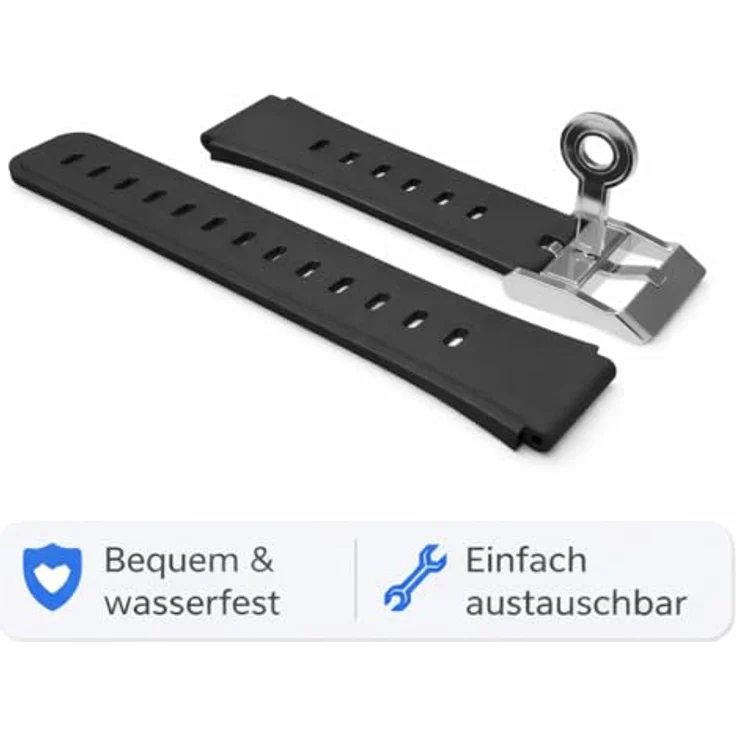 NikuTRAX Uhrenarmband DSA-16, abschließbares Silikonarmband in Schwarz mit Sicherheitsverschluss und 2 Schlüsseln – Bild 4