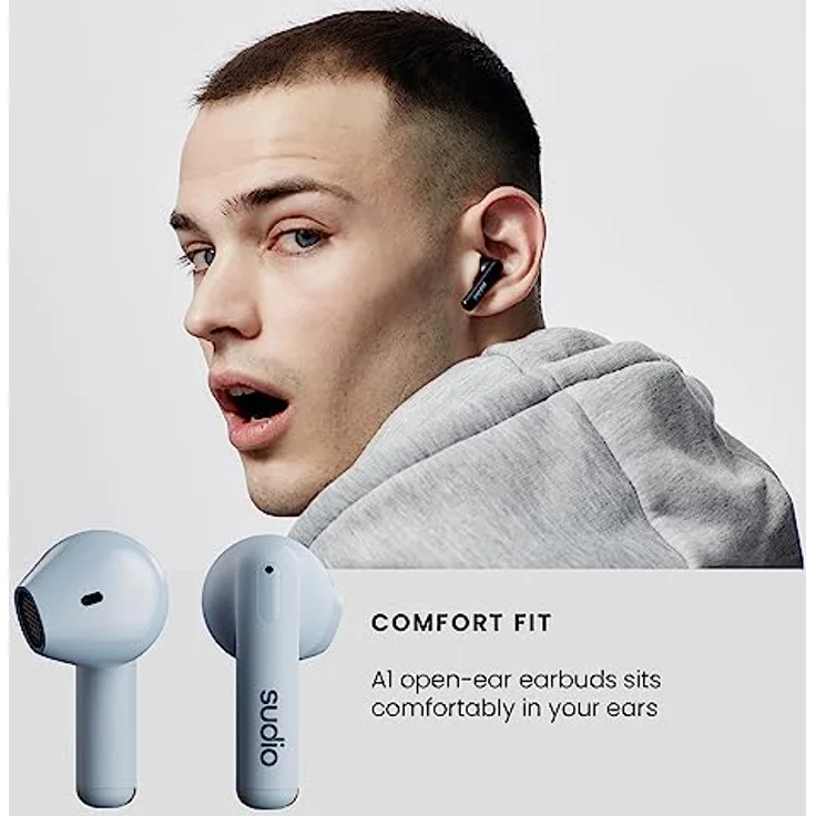 Sudio A1BLU, True Wireless Stereo Kopfhörer mit IPX4 Wasserfestigkeit, Bluetooth und USB Typ-C, Blau – Bild 4