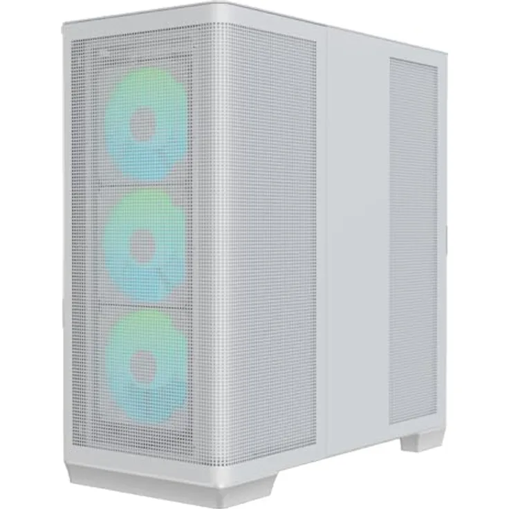 APNX GEH Midi APNX C1-R-WT-V1 (W/MicroATX/MiniITX), Weißer Midi-Tower PC-Gehäuse mit Kabelmanagement