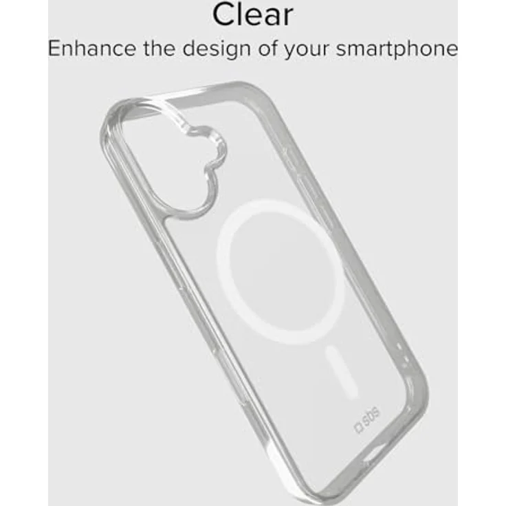 SBS Light Mag Case MagSafe Schutzhülle für iPhone 16 – stoßfest, kratzfest, transparent, schlankes Design, Schutz für Kamera, TPU-Material – Bild 2