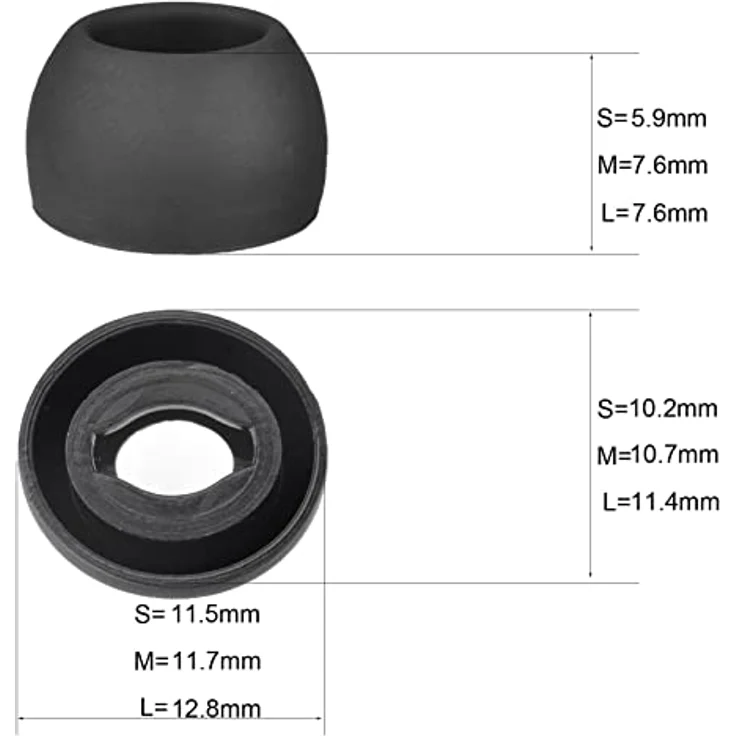 INF 6 Paar Ersatz-Ohrpolster für Samsung Galaxy Buds Pro, Langlebiges Silikon, Schalldämmend, Set mit Mehreren Größen – Bild 5