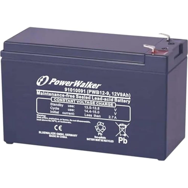 BlueWalker PowerWalker 12V/9Ah VRLA Blei-Gel Akku PWB12-9 für USV-Lösungen – Bild 2
