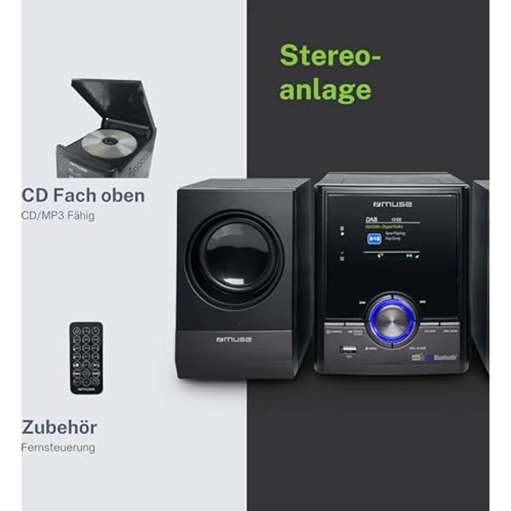MUSE Stereoanlage, Kompaktanlage mit CD-Player & DAB Radio, Bluetooth & AUX, Spotify, 2 Lautsprecher – Bild 5