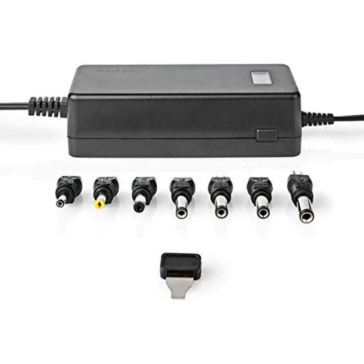 Nedis Universal Power Supply (36 W), Notebook Netzteil mit 7 Wechselsteckern, Schwarz