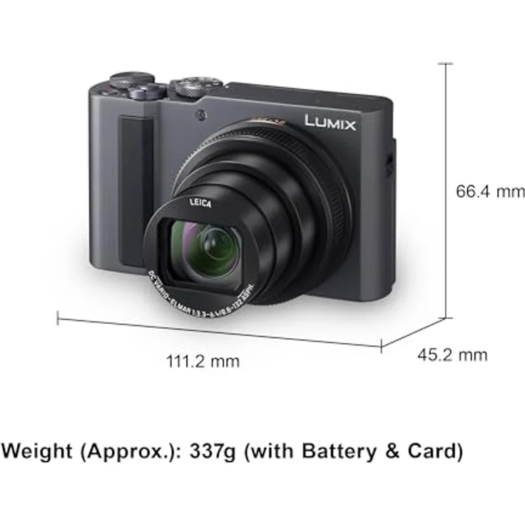 Panasonic LUMIX DC-TZ300E, 20,1MP Reisezoom-Kamera mit 15x Leica Optischem Zoom, 1,0-Typ BSI-Sensor, 4K Video und Foto, 5-Achsen-Stabilisierung, Silber – Bild 2