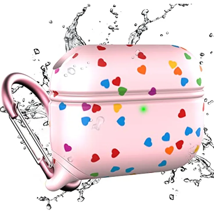 Catalyst AirPods Pro Sweetheart Case, wasserdicht und stoßfest mit Karabiner, rosa mit Herzen