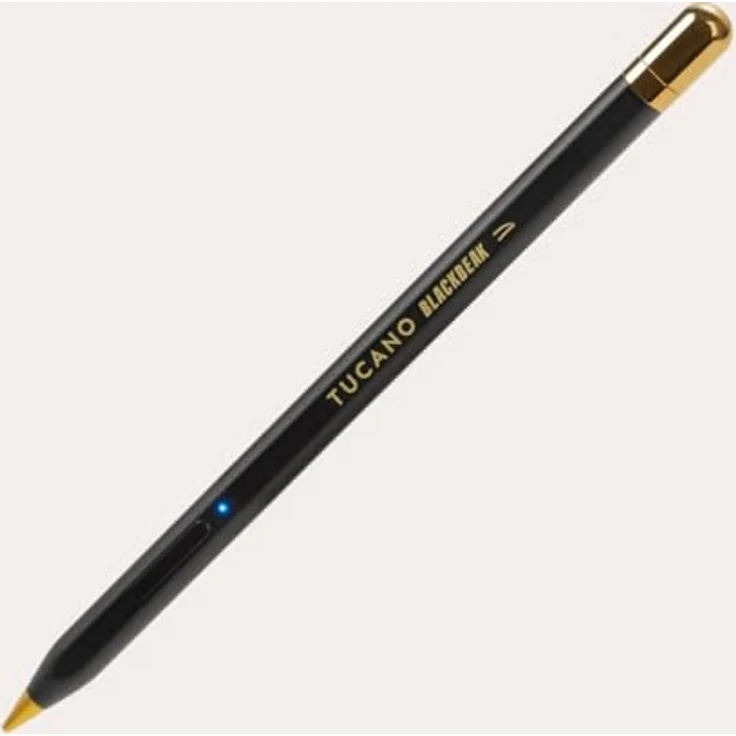 Tucano Blackbeak Pencil für iPad, Aktiver kapazitiver Stift in schwarz mit goldenen Details, Handflächen-Ablehnungstechnologie, USB-C, inkl. magnetischer Halterung und Ersatzspitzen – Bild 2
