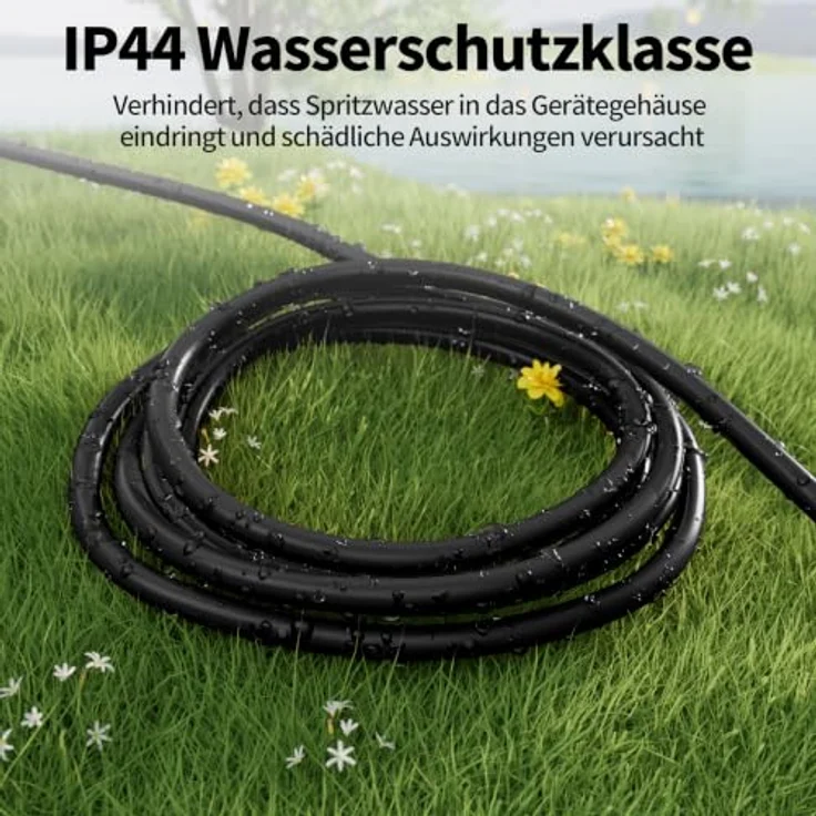 POWGRN Verlängerungskabel 3M Schwarz H05VV-F 3G1.5 mm², IP44 ...