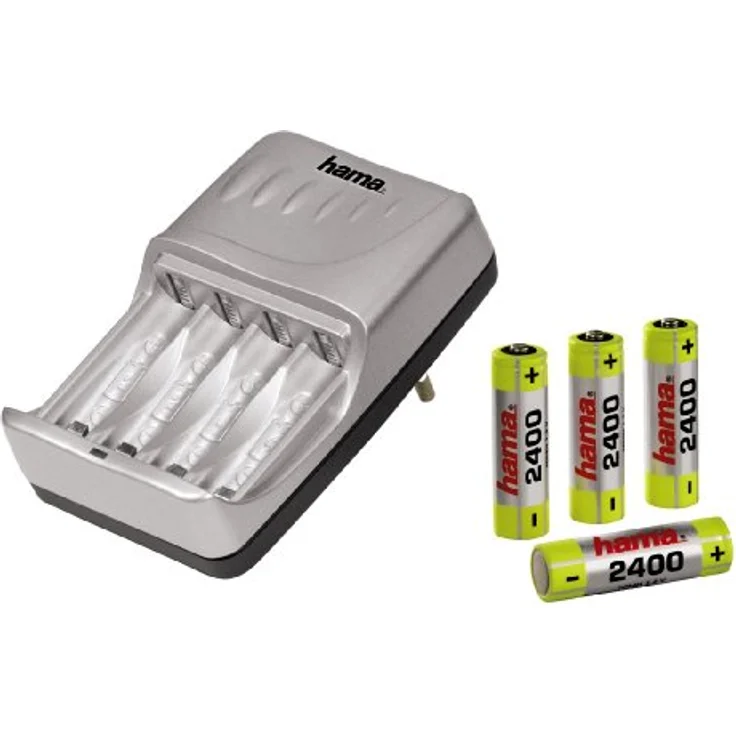 Hama Steckerladegerät Delta Slim Set 4X AA 2400 mAh, Silber – Bild 2
