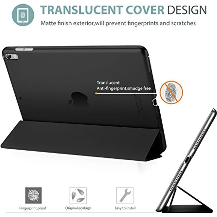 ProCase Hülle für iPad Air 3 2019/iPad Pro 10.5, Ultra Dünn Case Cover mit transluzenter Rückseite und Auto Schlafen/Wachen, Schwarz – Bild 4