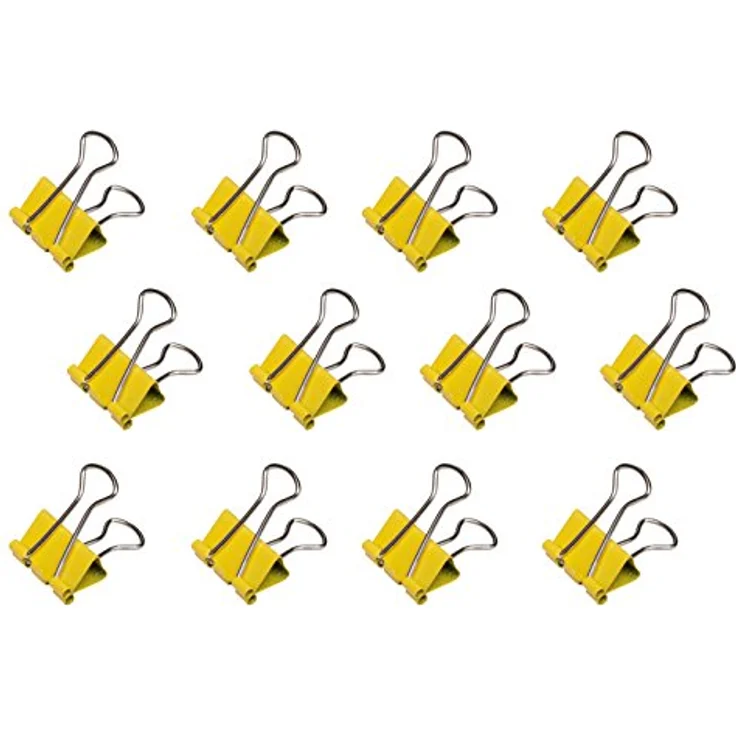 MAUL original Mauly Klemmer (12 Stück) 19 mm | Papier bis zu 70 Blatt klemmen | vielseitig einsetzbar in Büro, Küche und Haushalt | Gelb - Preisvergleich – Bild 1