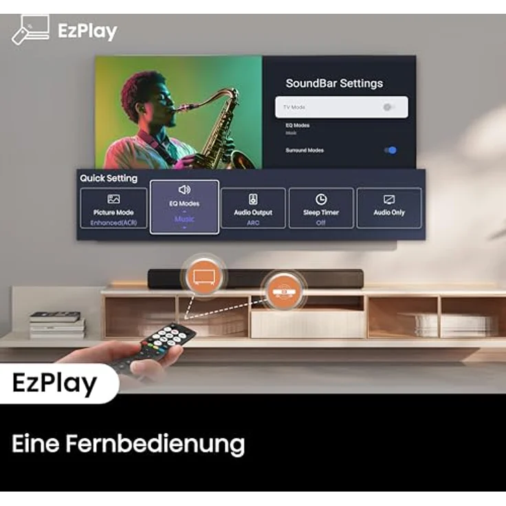 Hisense HS1000 Soundbar 2.0, 120 W mit Dolby Digital Plus, Bluetooth 5.3, HDMI-Steuerung, Wandmontage – Bild 8