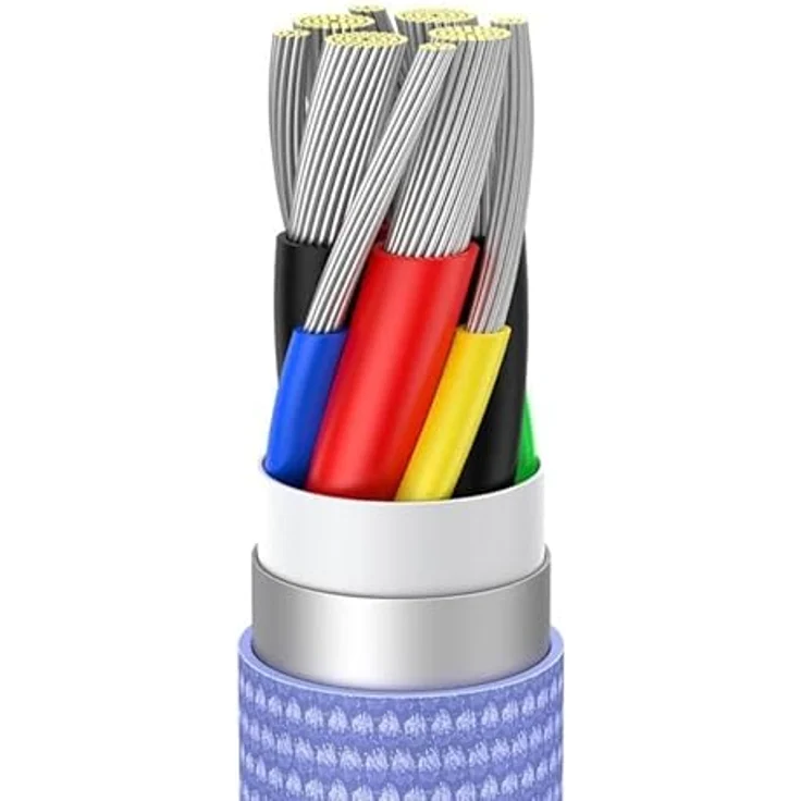 Baseus Crystal Shine Schnellladedatenkabel Typ-C auf Typ-C 100W 2m Quick Charge - Lila – Bild 5