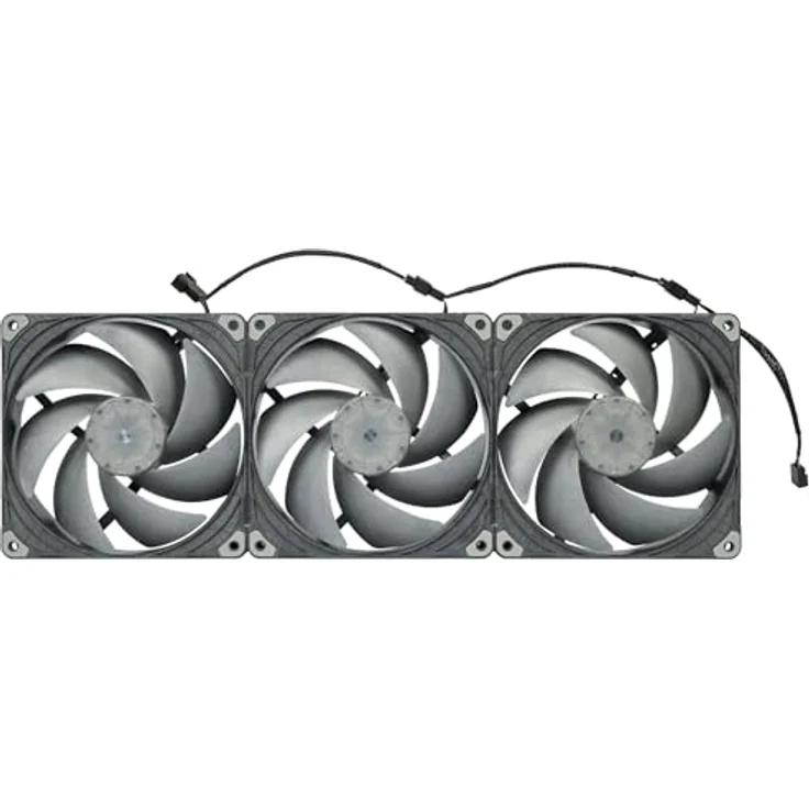 Phanteks T30 PWM 140mm Lüfter, 3er-Pack, hoher Luftdurchsatz bis 237,18 m³/h, schwarz – Bild 8