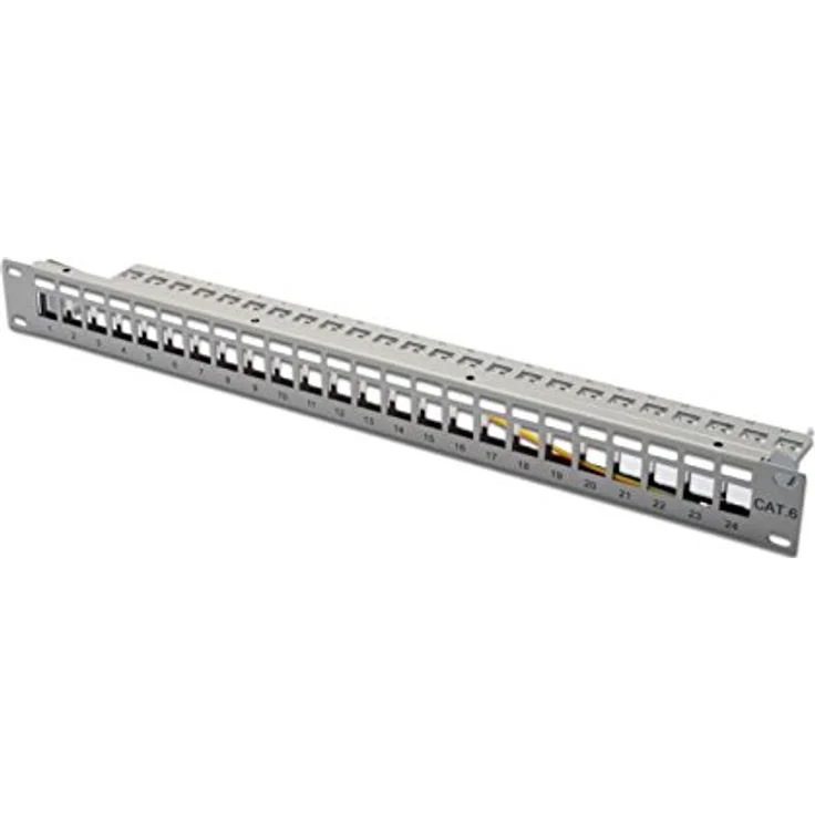 Digitus Modulares Patch Panel, geschirmt 24-Port, blank, 1HE, Rack Mount Farbe Grau RAL 7035 (DN-91410) – Bild 2