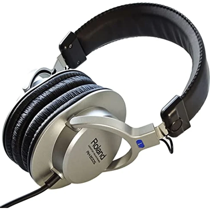 Roland RH-200S Kopfhörer Silver mit Wandhalter, Linearer Frequenzgang, Neodym-Treiber, 3,4m Spiralkabel – Bild 2