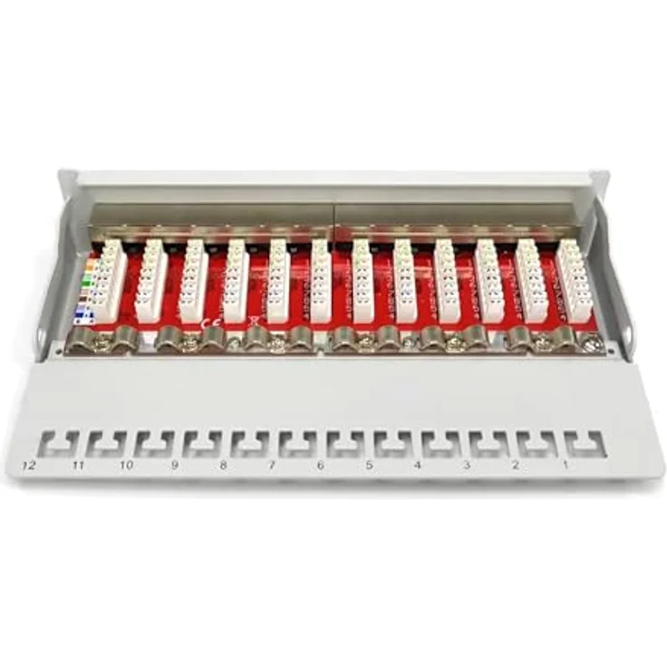 DIGITUS Professional, Cat 6A Desktop LSA Patchpanel, 12-Port, geschirmt, Grau – Bild 4