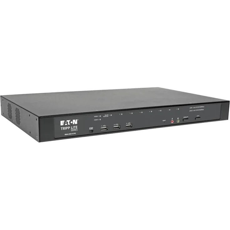 Eaton TIPPLITE 8-Port Cat5 KVM over IP Switch, 1U Rack-M, Virtual Media, 1 Lokaler & 1 Entfernter Benutzer, Schwarz