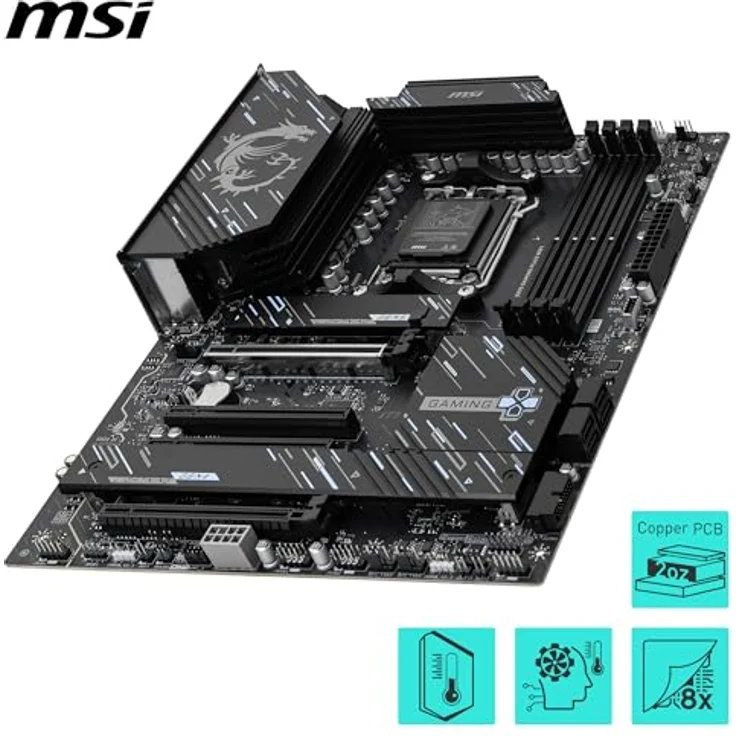 MSI X870 Gaming Plus WiFi Mainboard, ATX - Unterstützt AMD Ryzen 9000/8000/7000 Prozessoren, DDR5 8200+MT/s (OC), PCIe 5.0 x16 & 4.0 x16, M.2 Gen5, Wi-Fi 7, 5G LAN – Bild 5