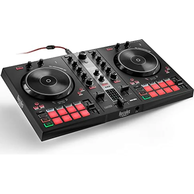 Hercules DJControl Inpulse 300 MK2 – USB-DJ-Controller – 2 Decks mit 16 Pads und eingebauter Soundkarte – Bild 2