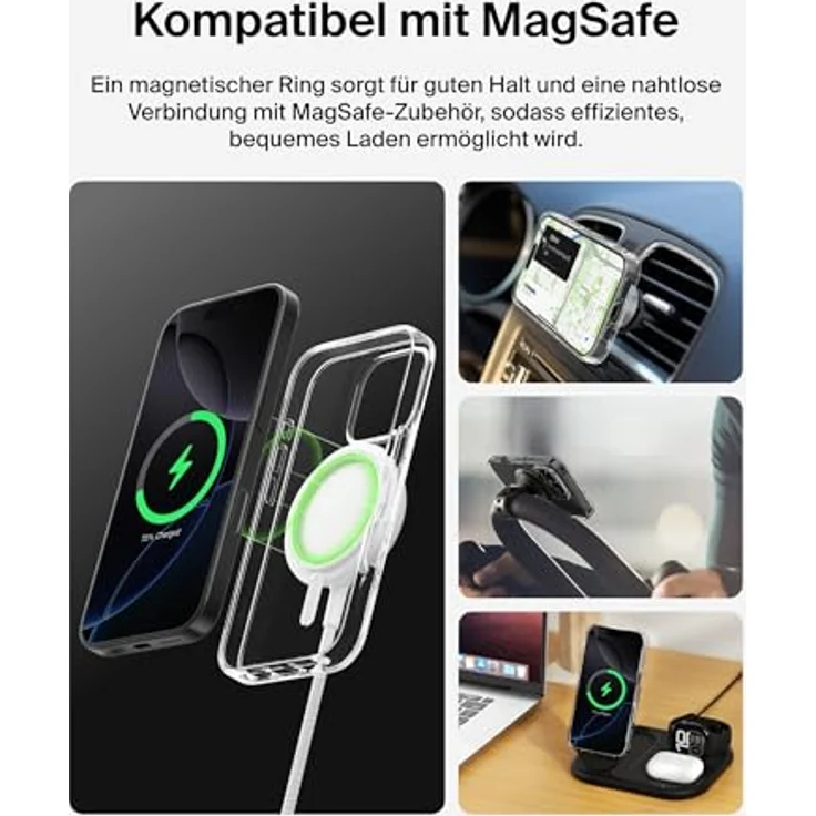 Belkin SheerForce iPhone 16 Pro Hülle, dünne MagSafe-kompatible Schutzhülle mit kratzfester Beschichtung und stoßfestem Design - Durchsichtig – Bild 2