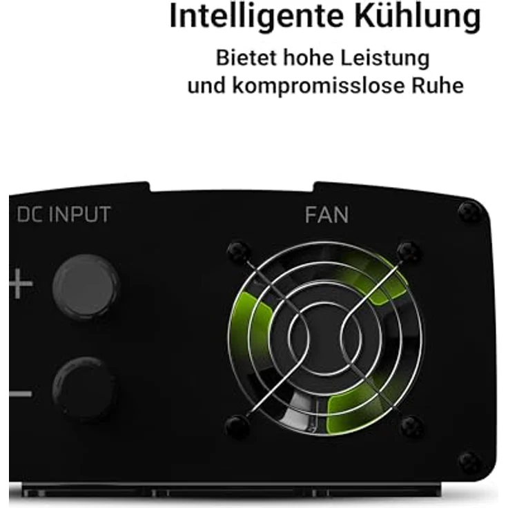 Green Cell PC-Netzteil, Wechselrichter 12 V - 1000 Watt, Schwarz – Bild 4
