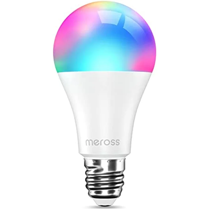 Meross Smart MSL 120 LED Lampe, WLAN dimmbare Glühbirne intelligente Mehrfarbige Birne Äquivalent 60W E27 2700K-6500K kompatibel mit Alexa, Google Home und SmartThings, Warmweiß – Bild 1