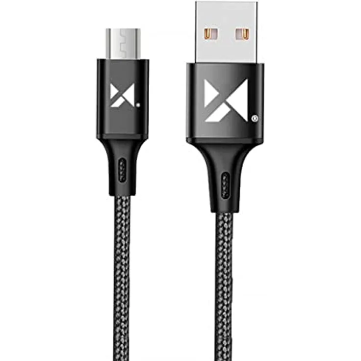 Wozinsky USB zu microUSB Kabel WUC-M1B, 2,4A Schnellladekabel, 1m, schwarz, verstärkte Kabelenden, sichere Datenübertragung