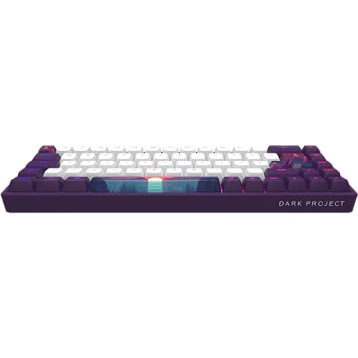 Dark Project 68 Sunrise (DE) [ISO] - Mechanische Gaming-Tastatur mit anpassbarer RGB-Beleuchtung, G3MS-Saphir-Schaltern, gefetteten Stabilisatoren, 65 %, Lila/Weiß, USB-Kabel, mehrsprachige Tastenkappen – Bild 5