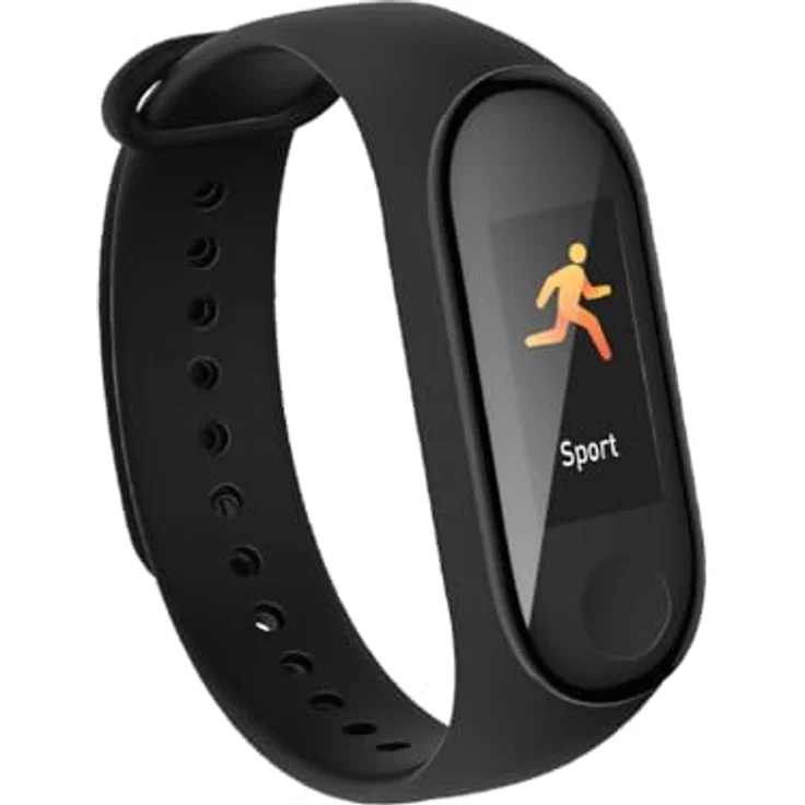 Umbro Fitness Tracker Bluetooth Smart Watch - Fitnessuhr HR mit Körpertemperatursensor - Schrittzähler 0,96 Zoll Touchscreen - Spritzfest - Schwarz – Bild 2