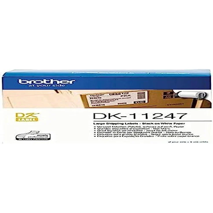 Brother DK-11247 selbstklebende Einzeletiketten (103 mm x 164 mm, geeignet für QL-1050, QL-1050N, QL-1060N, QL-1100, QL-1110NWB) schwarz auf weiß (Papier) - Preisvergleich – Bild 1