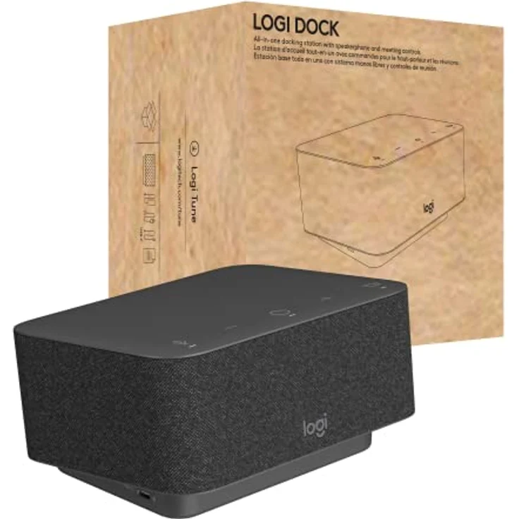 Logitech - Logi Dock, All-in-One USB C Laptop- Dockingstation, Lautsprecher, Noise Cancelling Mikrofone, Bluetooth, HDMI, für Windows/macOS, zertifiziert für Microsoft Teams - Graphit – Bild 1