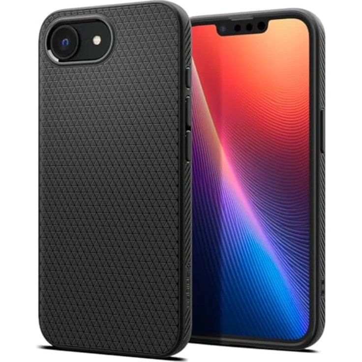 Spigen iPhone 16e Hülle [rutschfest] Liquid Air Case Schutzhülle - Matte Black – Bild 1