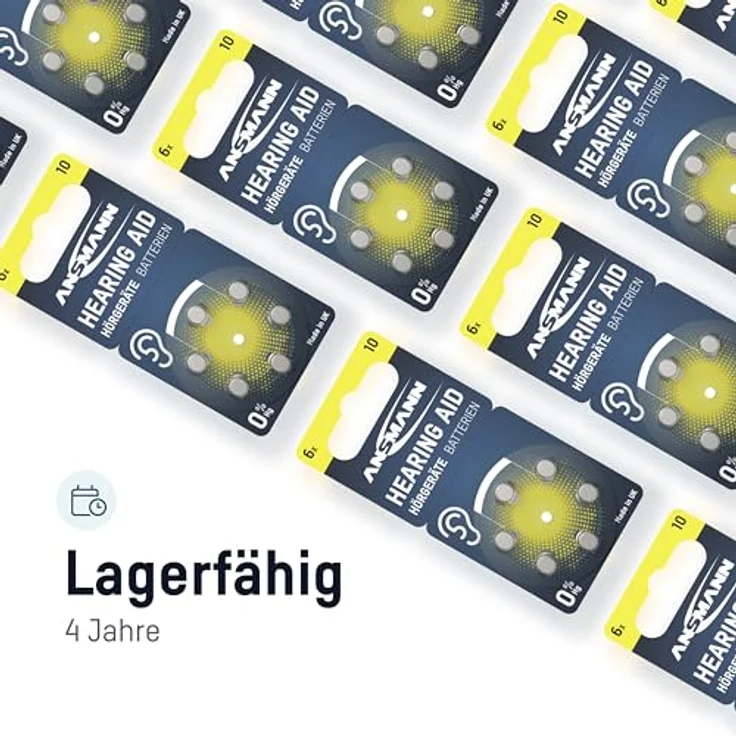 ANSMANN Typ 10 Hörgerätebatterien Gelb 60 Stück - P10 PR70 DA10 – Bild 5