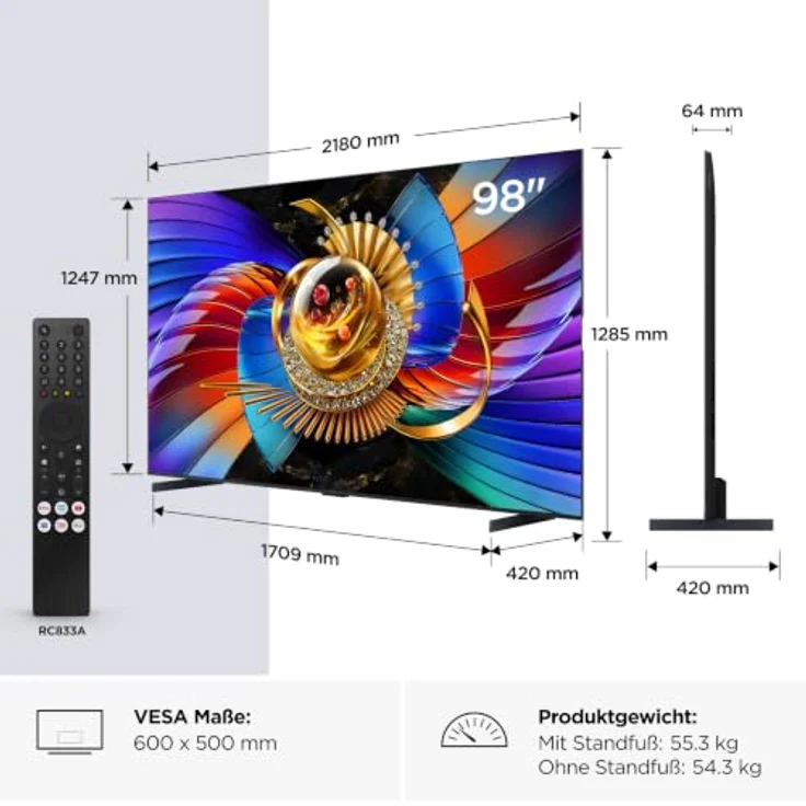 TCL Q7 Q7D Pro SQD-Mini LED TV, 98 Zoll 4K Ultra HD, Dolby Vision IQ, Smart-TV mit WLAN – Bild 18