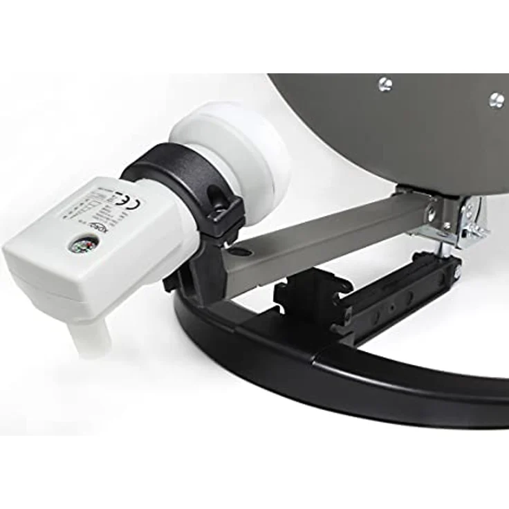 Xoro 38,5 cm Camping Satellitenantenne MCA 38 HD Set, inkl. FullHD DVB-S2 Receiver, Single LNB mit integriertem Satfinder, 10m Kabel, Halterungen, im Hartschalenkoffer, Stahlspiegel 38,5 cm, Masthalterung und Zubehörset – Bild 2