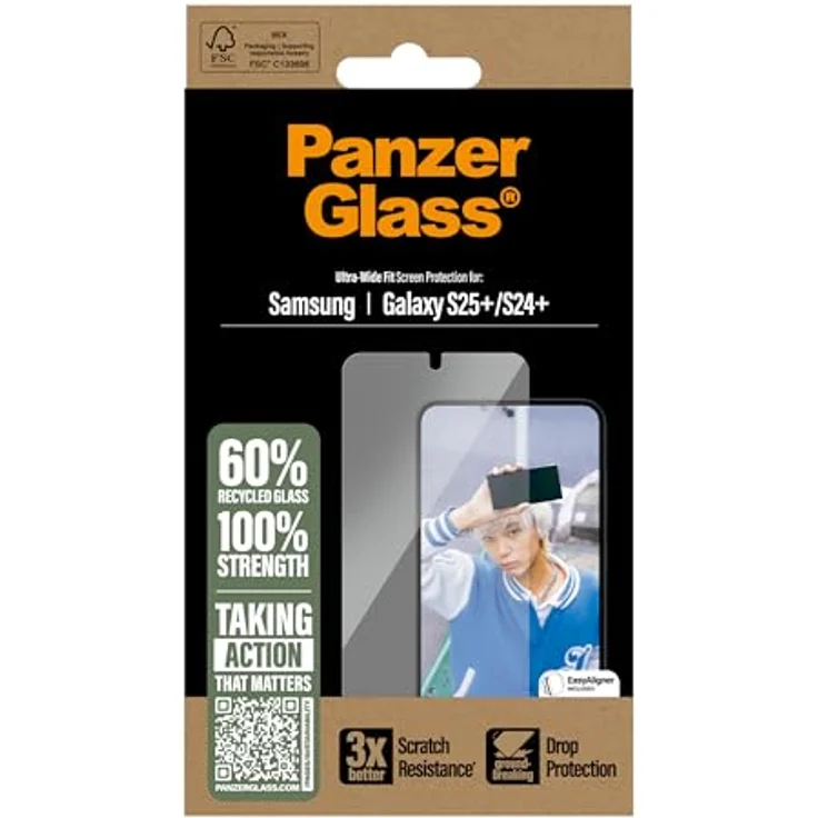 PanzerGlass Ultra-Wide Fit Displayschutzfolie, Sturz- und Bruchschutz, kratz- und fingerabdruckbeständig, langlebig (Klarglas) – Bild 4