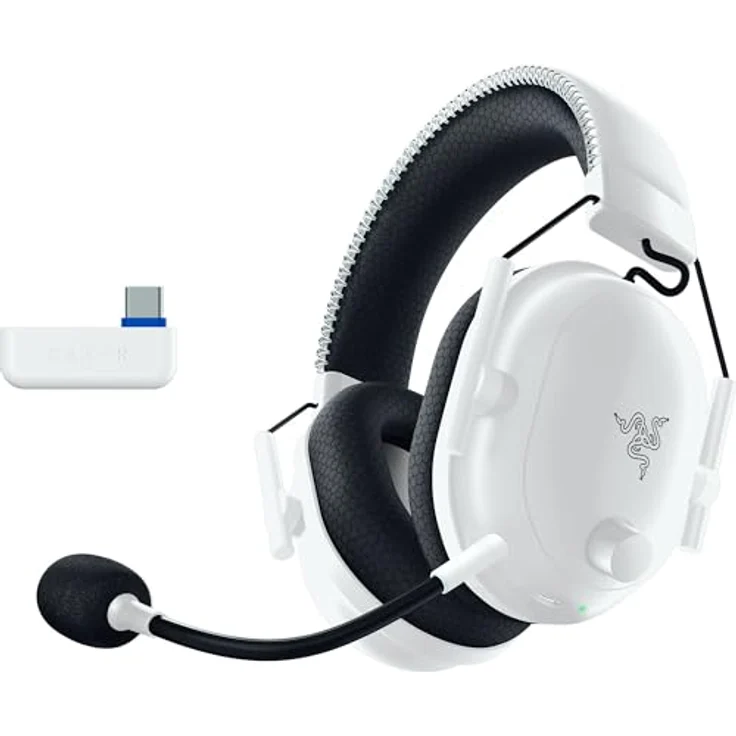 Razer Blackshark V2 Pro (Playstation) - Kabelloses Konsolen E-Sport Headset für PS5 (Triforce 50mm Treiber, HyperSpeed Wireless, FPS-Audioprofile, abnehmbares HyperClear Mikrofon) Weiß – Bild 1