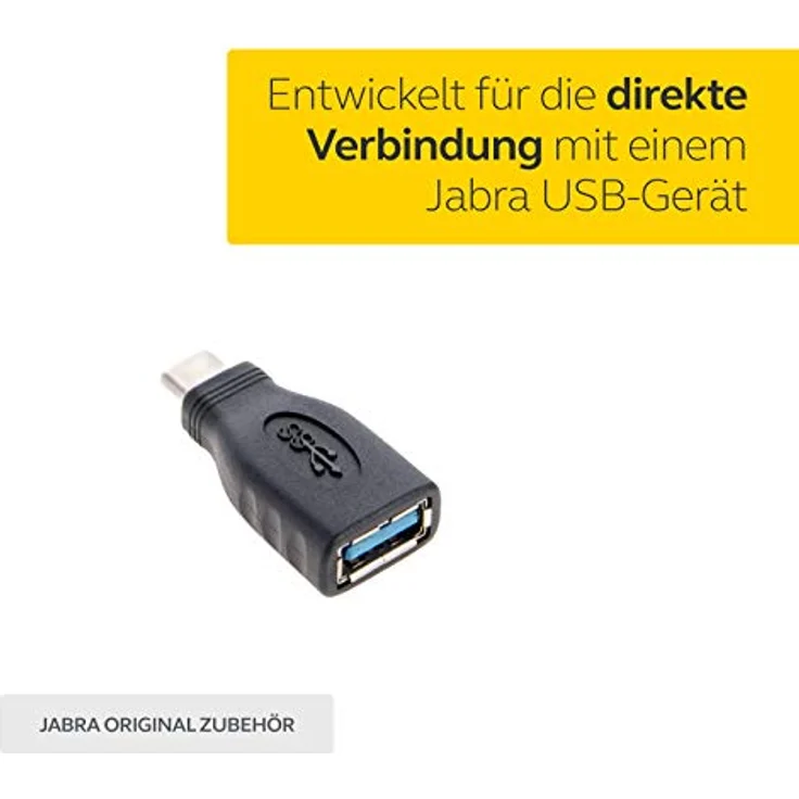 Jabra 14208-14 USB-C-USB-A Schwarz Kabeladapter – Adapter für Kabel (USB-C-, USB-A, Stecker/Buchse, Schwarz) – Bild 3